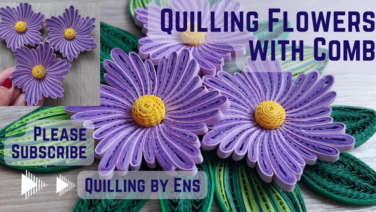 Quilling Flowers Using Comb for a Beginner #filigree #paperflower #basteln #handmade #diy #quilling