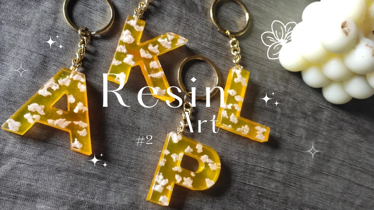 ✤ RESIN ART 2 ✤ How to make Cloudy Sky  | Resin Keychain Process | DIY Resin Letters | VioletPearl
