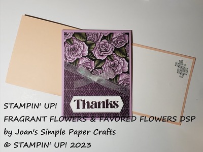 STAMPIN' UP! THANK-YOU CARD, FRAGRANT FLOWERS & FAVORED FLOWERS DSP