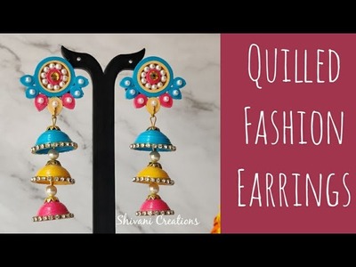 Stylish Ethnic Paper Earring. Quilling Earring. Paper Quilled Jhumka