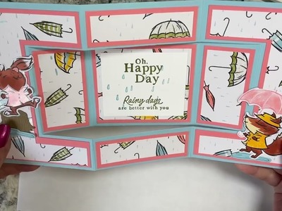 Tri Fold Shutter Card W Playing In The Rain