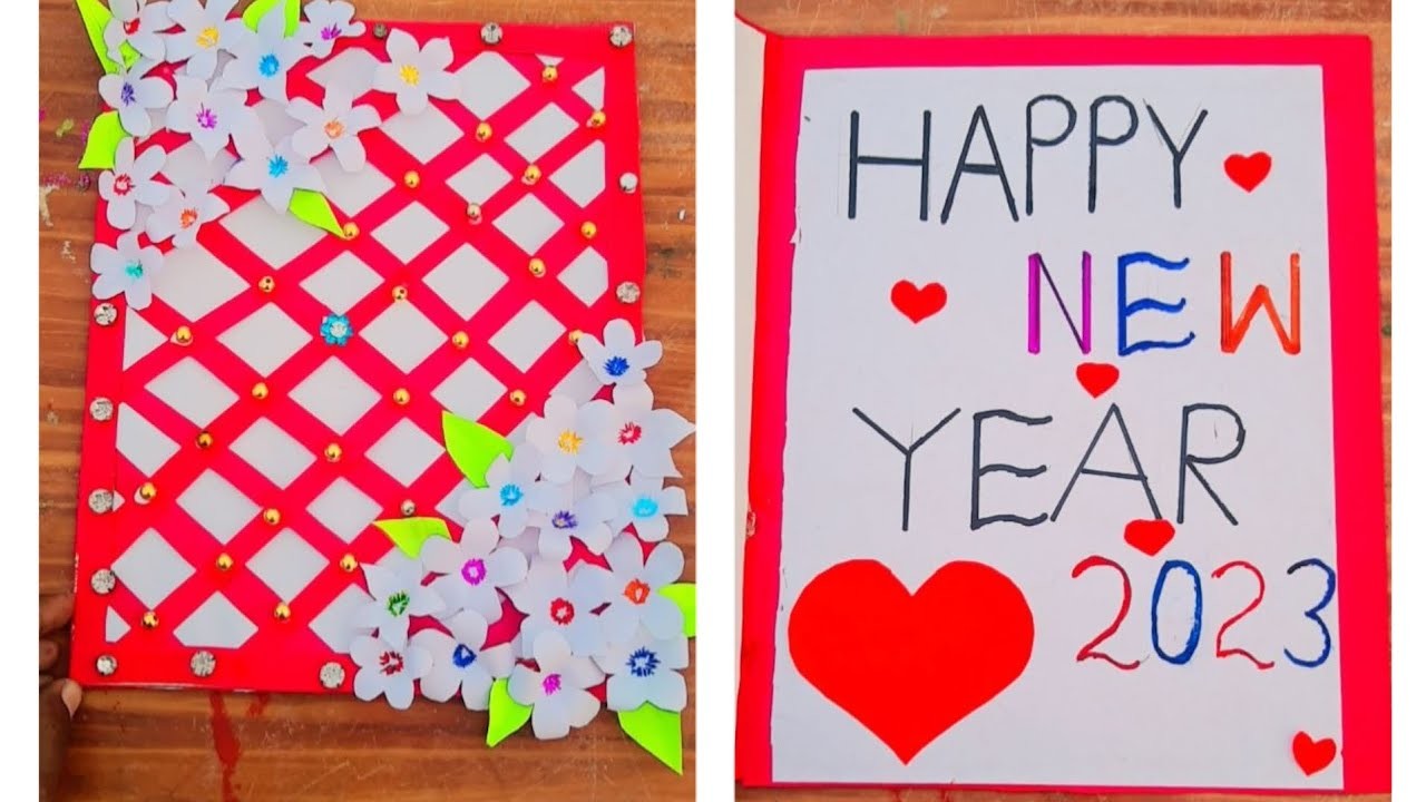 Wedding card se bnaye new year ka card ????#handmade  new year Greetings Card