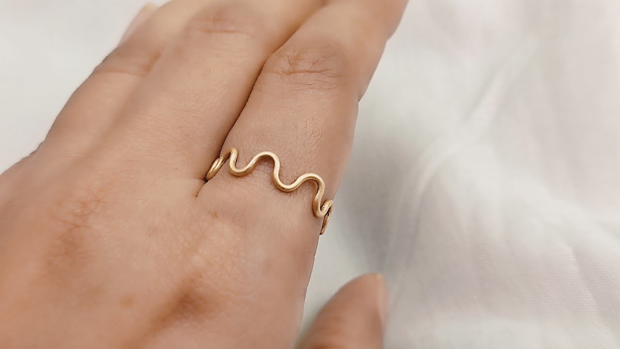 Zigzag Brass Wire Ring, Wire Wrapped ring