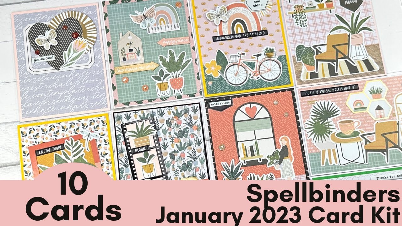 10 Cards | Spellbinders January 2023 Card Kit | Indoor Garden