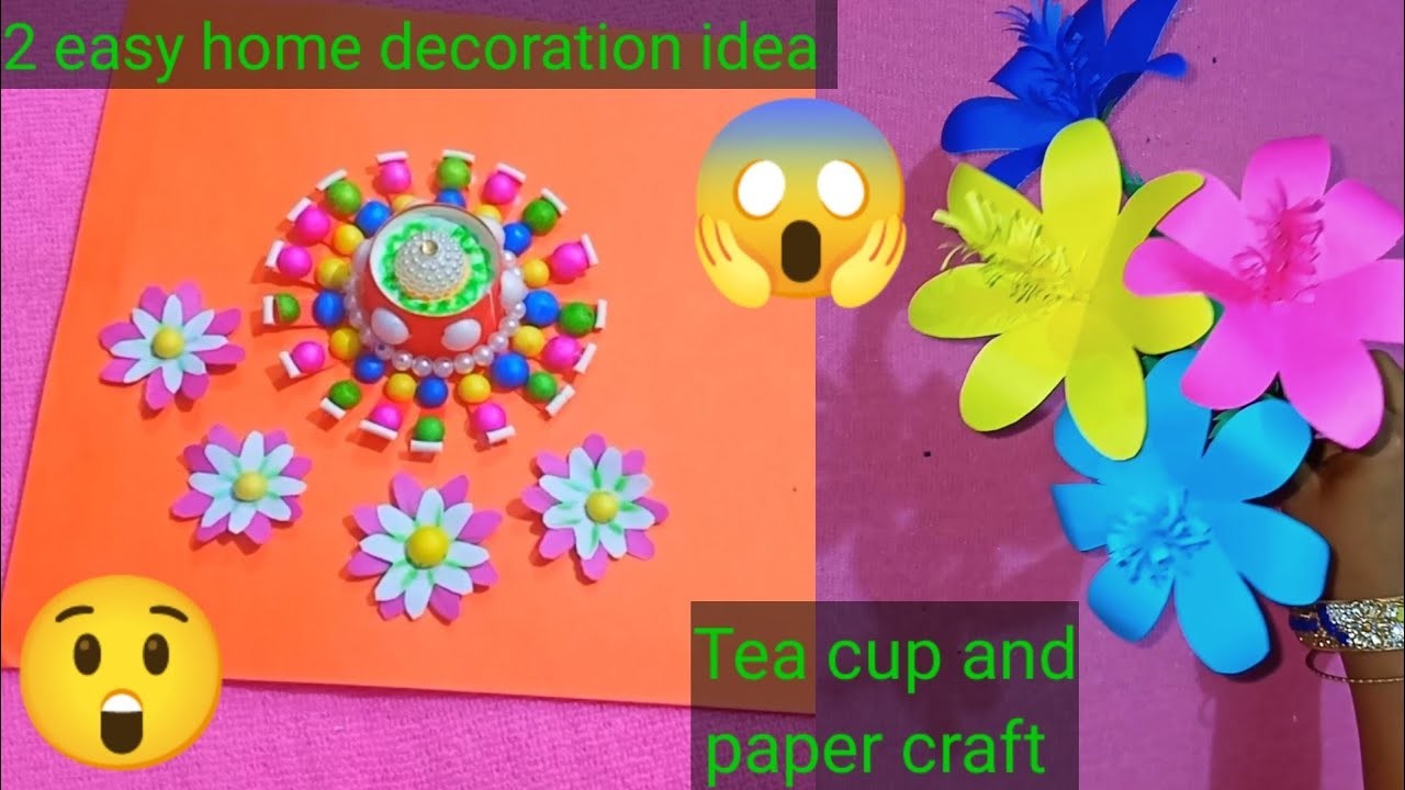 2 Easy and simple ????home decoration ideas ???? |Tea Cup and paper use this craft |#homemade#subhaalibha