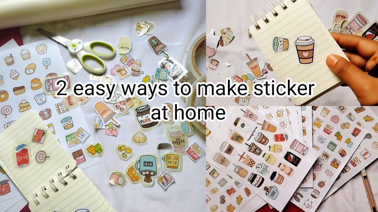 2 ways to make sticker.Homemade sticker.DIY sticker. handmade sticker ????????????