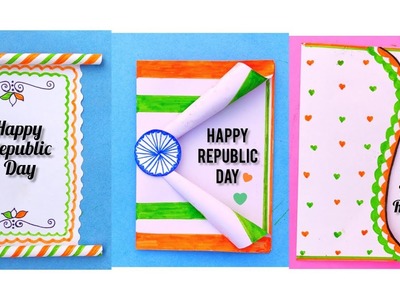 3 Easy white paper republic day card | diy republic day card | greeting card