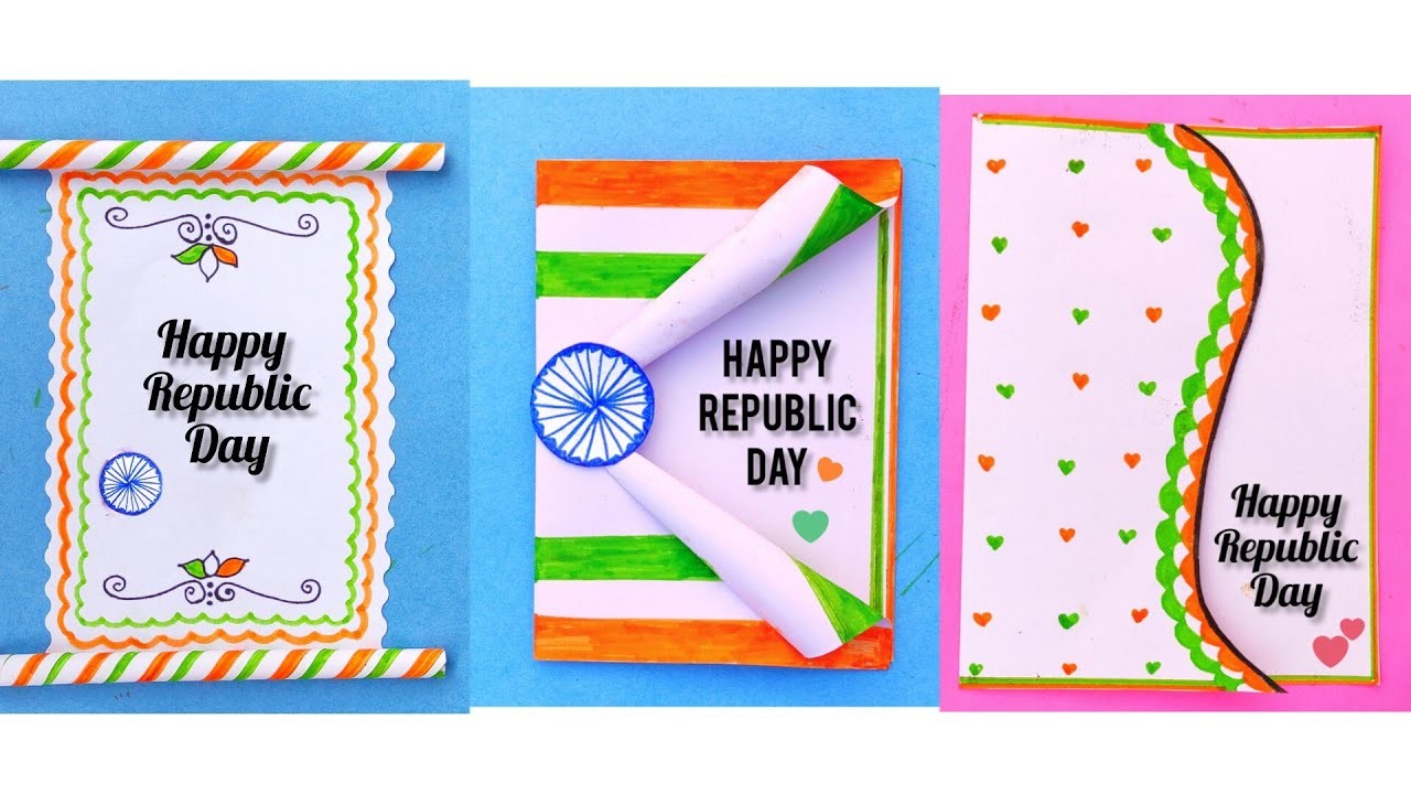 3 Easy white paper republic day card | diy republic day card | greeting card