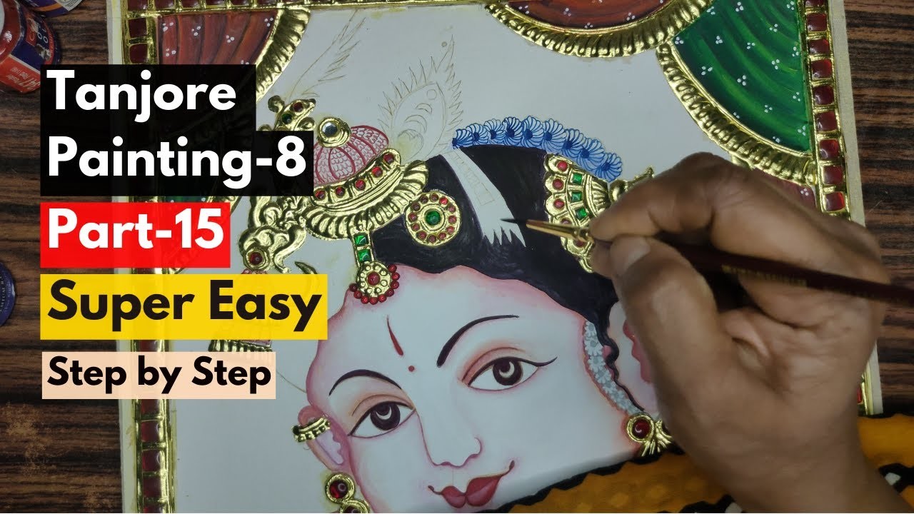 Baby Krishna Tanjore Hair Painting | Step by Step Tutorial | Beginners Guide | Part - 15