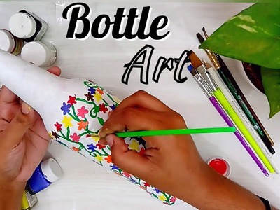 Best Glass Bottle Painting | Waste Bottle Reuse Idea | Bottle Decoration Ideas | Glass Bottle Art