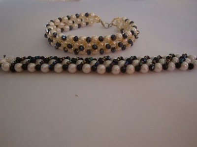 Bracelet made with purls , crystal and seeds