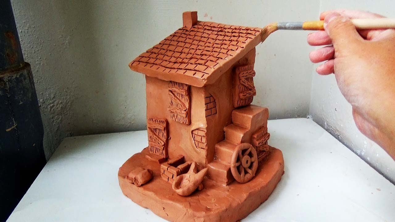 Build A Handmade Clay Mini Hut - DIY Fairy Garden House Miniature