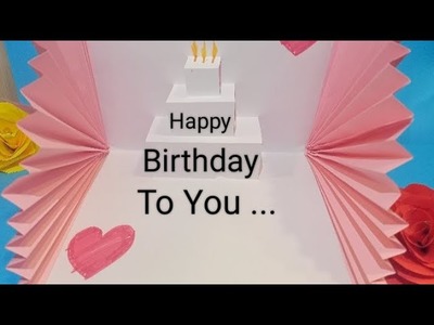 Diy - 3D Birthday Card | Pop-up Birthday Card | Special Birthday Card | Easy Cake card | bday card