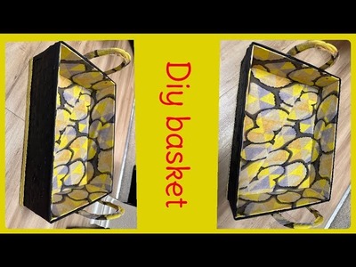 DIY - BEAUTIFUL BASKET IDEA - storage basket idea - Handmade organizer box diy cardboard