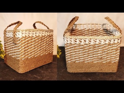 Diy jute rope basket. Diy jute organizer. Best storage basket for your room. Hamna Nadeem