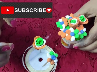 DIY Republic Day Special Make Table Decoration Flower by Clay