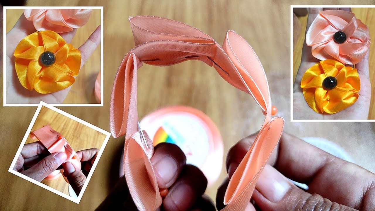 DIY Ribbon Rose Flower | How to make ribbon satin rose | Ribbon Flower Making | Ribbon Work