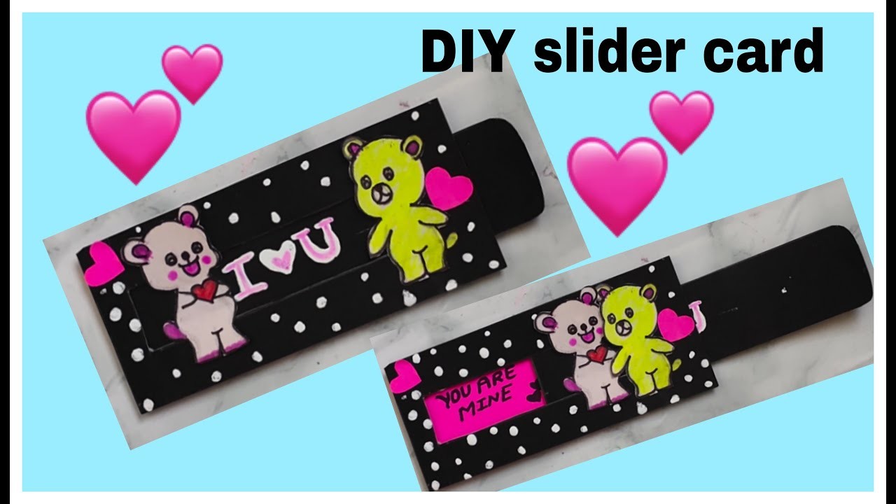 DIY slider card for birthday,anniversary ,valentine, |Heart slider card| surprise slider card