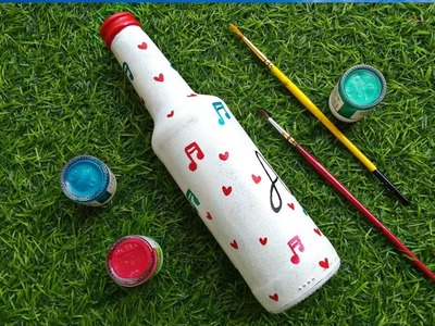 DIY Valentine's Day Gift Idea| Easy Bottle Art| Glass Bottle Painting | Aliva Creations V63