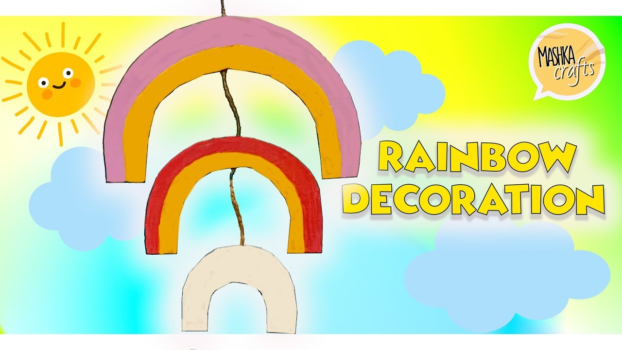Easy Rainbow Wall Decoration DIY  - KIDS craft - Craft Ideas