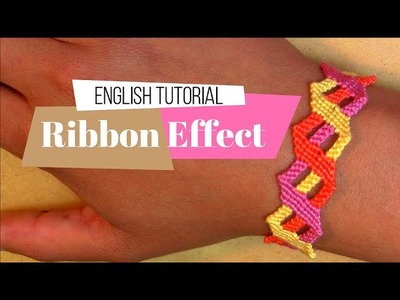 Friendship Bracelet: Ribbon effect (Easy) English Tutorial