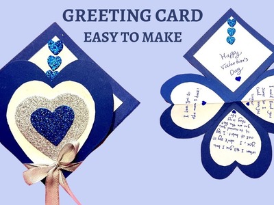 Greeting card for valentine's day DIY how to make an easy greeting card heart shape