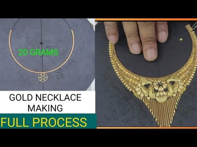 Hand Made Gold Necklace Making Video | Gold light weight fancy necklace designs | 22 karat
