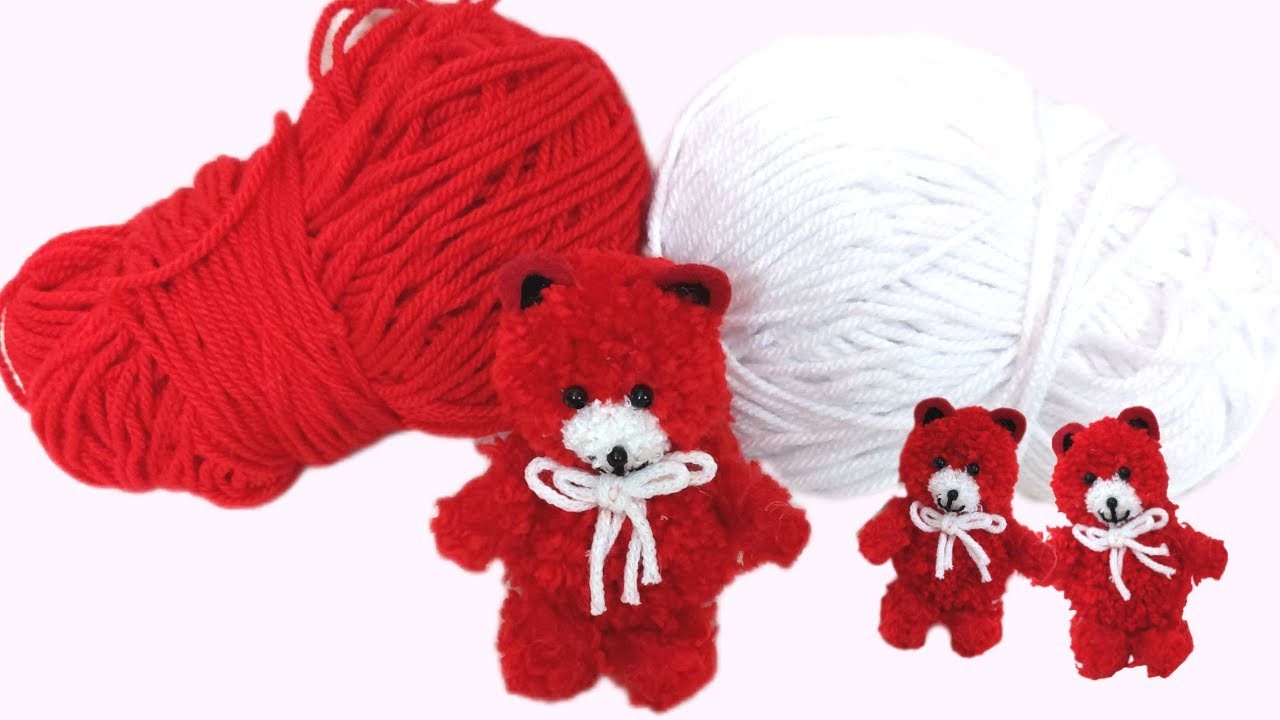 Handmade GIFT ideas for Valentine's day.TEDDY BEAR GIFT.Valentine's Day crafts.POM POM TEDDY BEAR