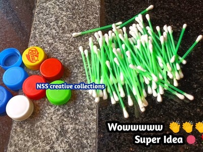 I did a INCREDIBLE job with plastic bottle caps, yarn.Woolen craft ideas.DIY recycling.craft ideas