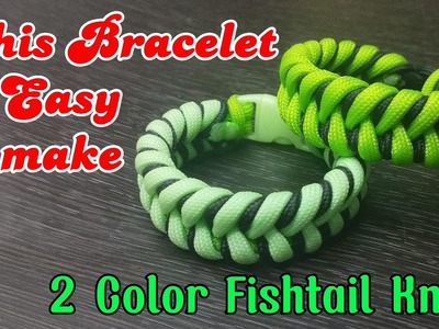 Macrame Fishtail Bracelet With 2 Color using 4 mm and 2 mm Cord
