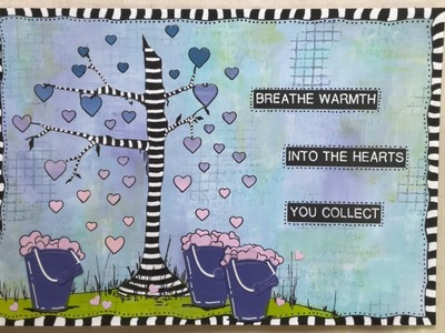 Mixed Media Art Journal Page - Breathe Warmth - Art Journaling