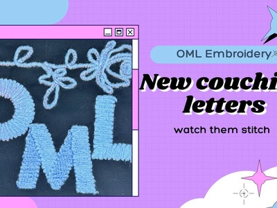 OML Embroidery Live!  Couching Letters on the Brother Luminaire XP3
