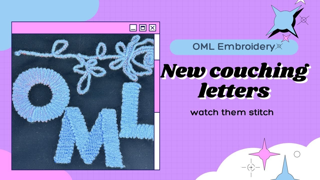 OML Embroidery Live!  Couching Letters on the Brother Luminaire XP3