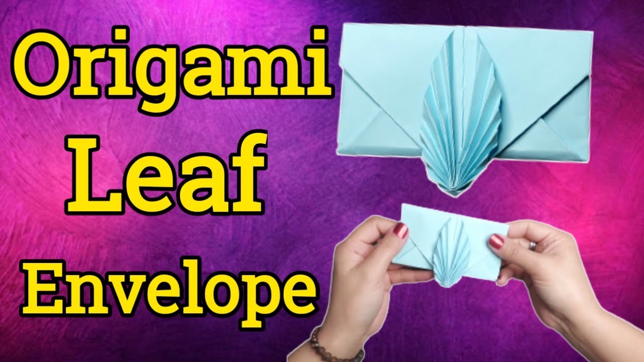 Origami envelope. Origami leaf envelope. Easy paper envelopefor valentine's