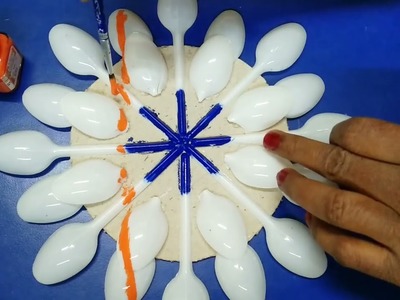 Republic Day Craft By Plastic Spoons ???????? Craft Ideas For School | Home Decor | Republic Day Craft