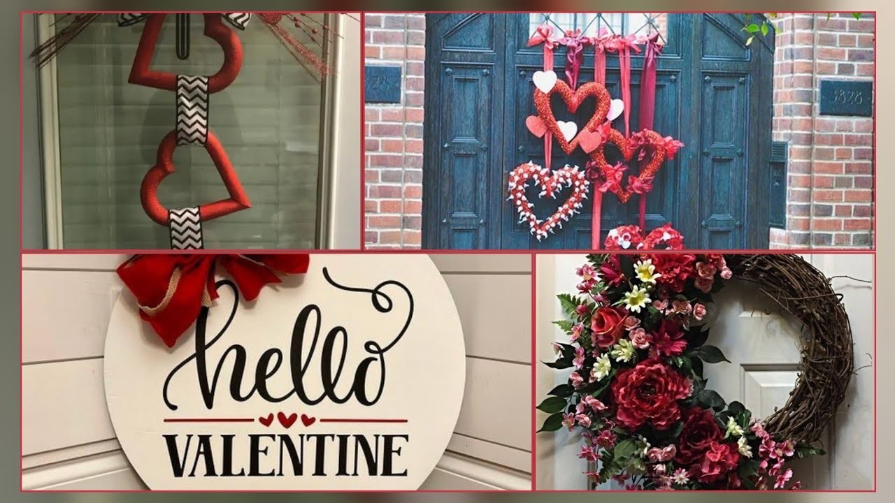 Valentines Door Decoration Ideas l Valentine Wreath For Front Door Decor Design