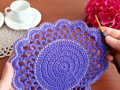 Wonderful easy crochet runner. supla. placemat. table decor. home decoration. macrame