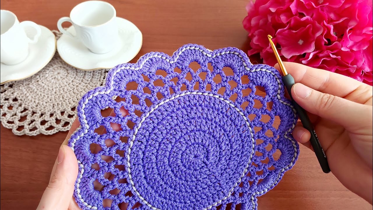 Wonderful easy crochet runner. supla. placemat. table decor. home decoration. macrame