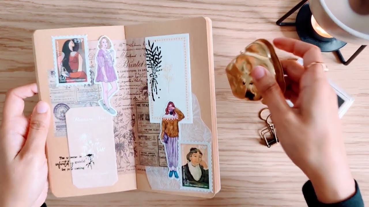 A cozy journal spread with some background music ????✨ | #asmr #scrapbooking