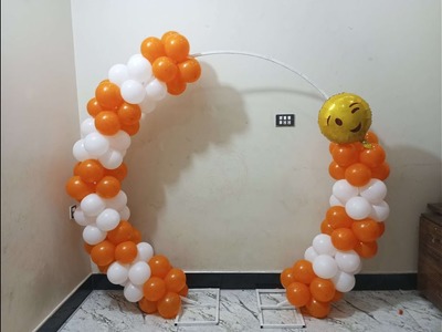 Balloon Garland With Round Backdrop Stand | Birthday Decoration Ideas | #balloongarland #decoration