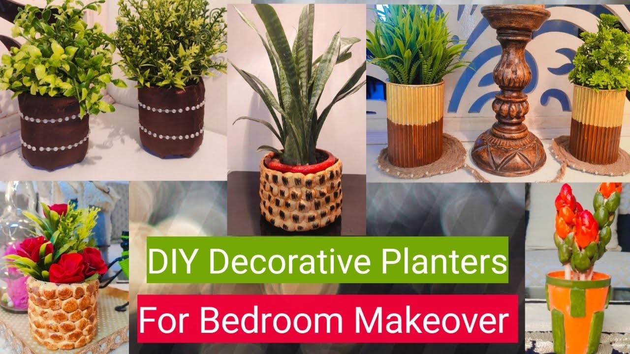 Bedroom makeover part -1||Diy planters|| Reuse of waste material|| Diy planters from waste|| craft|