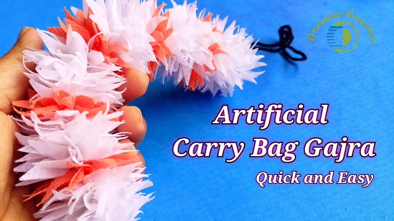 Best Out of Waste | Carry Bag Gajra | Artificial Flower Garland (Dindu) | Bridal Veni