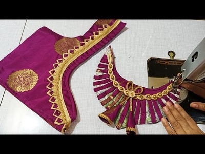 Blouse design || cutting and stitching back neck blouse design || blouse back neck design