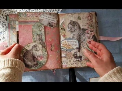 Cat lover junk journal, Stamperia  "Orchids and Cats " journal