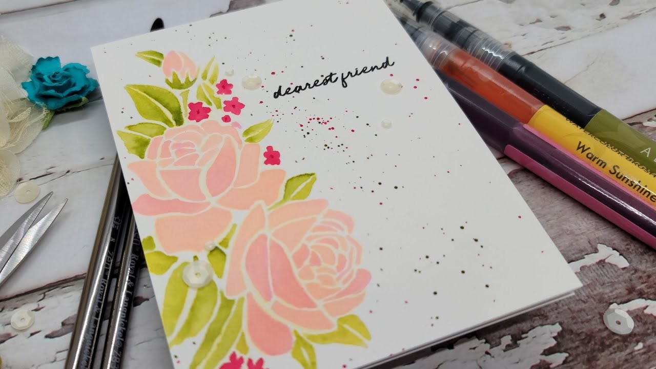 Challenge Yourself - Watercoloring and Stencil