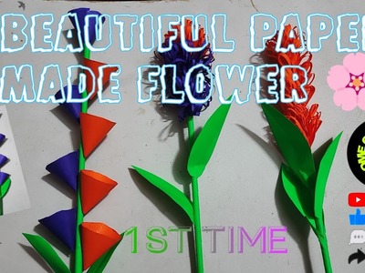 Colorful paper flower 3 different???? Made from paper easy to make#diy #shorts #beautiful #decoration