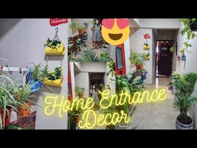 Colourful Entrance Makeover for an Indian Home ||Entryway Decoration with Plants????????#homedecoration