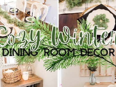 COZY WINTER DINING ROOM DECOR | WINTER TABLE SCAPE | BUDGET FRIENDLY DECOR FOR WINTER