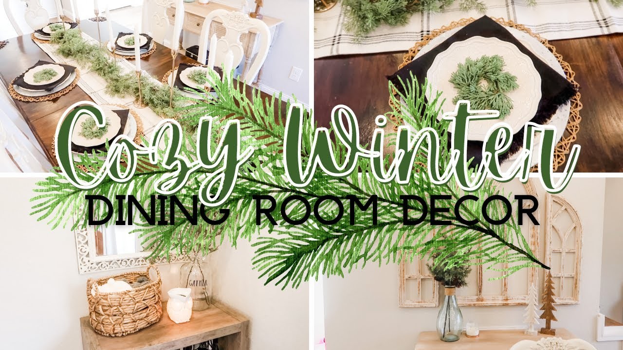 COZY WINTER DINING ROOM DECOR | WINTER TABLE SCAPE | BUDGET FRIENDLY DECOR FOR WINTER