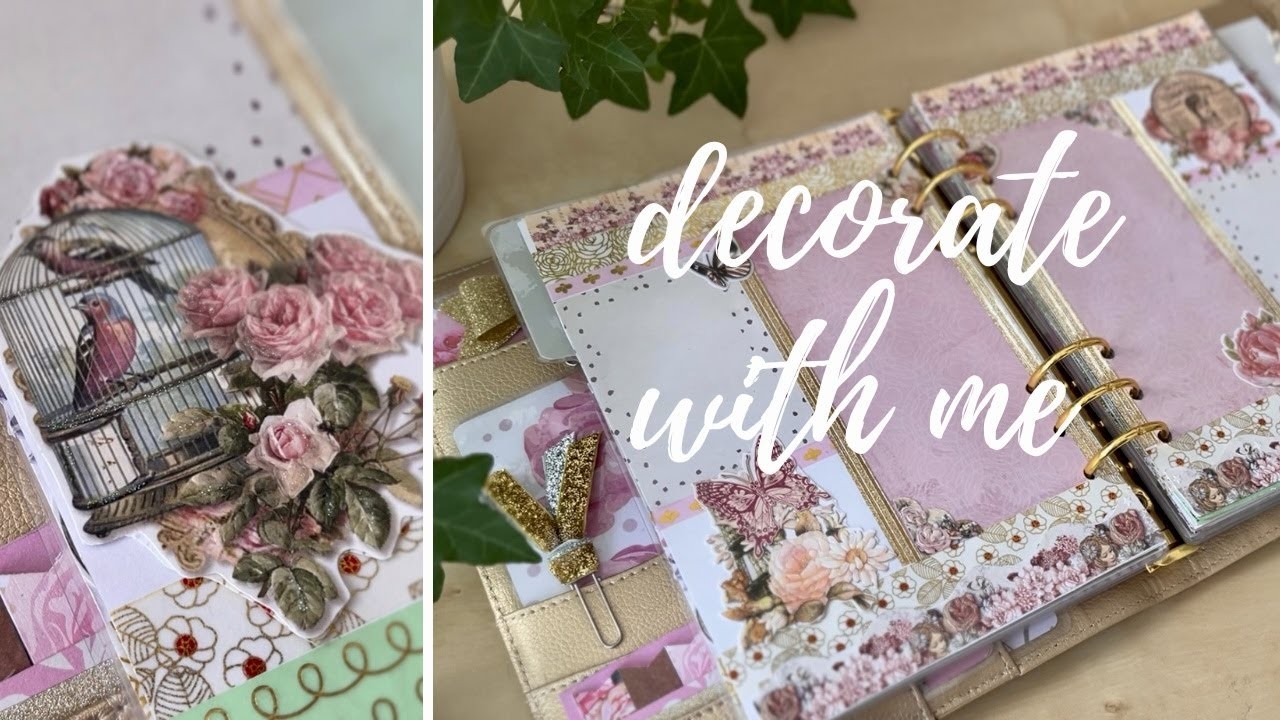 Decorate my planner with me | Jan 2023 | Handwriting Journal | relaxing calm music | vintage floral